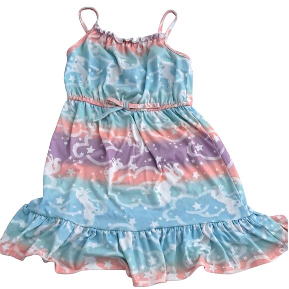 2 For $5 Sale Girl's Pink Violet Pastel Unicorn Sundress Size 6/6X - Picture 2 of 12